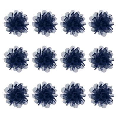 Unique Bargains Mesh Fabric Full Chiffon Flowers for DIY 12 Pcs