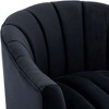 SEYNAR Modern Velvet Accent Chair,Round Upholstered Barrel Chair for Living Room,Black,28.25"D x 27.1"W x 28.9"H - 4 of 4