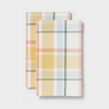 2pk Easter Plaid Hand Towels Pink - Threshold™