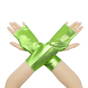 INSPIRE CHIC Women's Fingerless Shiny Lightweight Gloves 1 Pair - 1 of 4