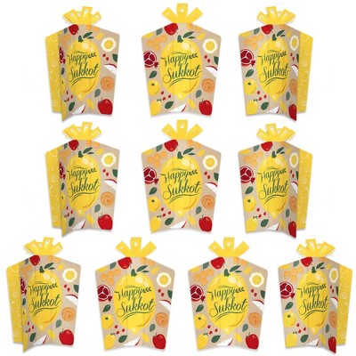 Big Dot of Happiness Sukkot - Table Decorations - Sukkah Fold and Flare Centerpieces - 10 Count