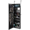 Tangkula Lockable Armoire Dressing Organizer Wall Door Mounted Mirrored Jewelry Cabinet  w/ LED Lights - 4 of 4
