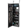 Tangkula Lockable Armoire Dressing Organizer Wall Door Mounted Mirrored Jewelry Cabinet  w/ LED Lights - image 4 of 4