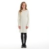 Andy & Evan  Kids  Cream Lurex Rib Bell Sleeve Dress. - 3 of 4