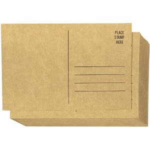 Paper Junkie 50-Pack Brown Kraft Paper Blank Postcards, Postage Saver, Note Card for Wedding, Baby Shower, Business & More, 4x6" - 1 of 4