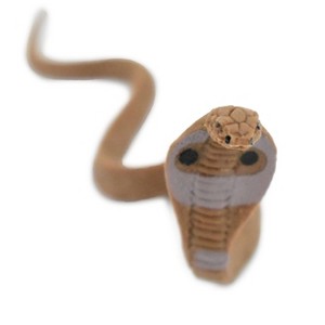 Collectible Wildlife Gifts | Snake, Common Indian Cobra, Rubber Reptile, Educational, Realistic Hand Painted,  Model,   Gift,    4"    F3455 B39 - 1 of 4