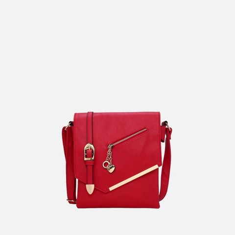 MKF Collection Crossbody Bag in Vegan Leather with Multiple Pockets, Jasmine – MKF Collection by Mia K – Red