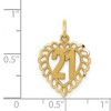 Black Bow Jewelry 14k Yellow Gold Number 21 Heart Charm or Pendant, 15mm - 4 of 4