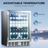 R.W.FLAME 5.1 Cu.Ft Beverage Fridge, 24 Inch, 166-Can, Low Noise, Glass Door, Stainless Steel, Efficient Cooling System with Safety Lock - 2 of 4