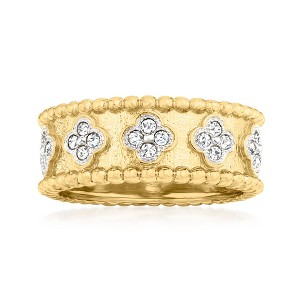 Ross-Simons 0.50 ct. t.w. Diamond Clover Ring in 18kt Gold Over Sterling - 1 of 4