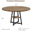 47 Inch Round Dining Table Kitchen Table with Storage Shelf and Wooden Top,Dinner Table for 4, Farmhouse Circle Tables for Dining/Living Room, Kitchen - 2 of 4