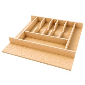 Rev-A-Shelf Natural Maple Right Size Utensil Insert Home Storage Kitchen Organizer 7 Compartment Drawer Accessory, 13 1/4" x 19 1/2", 4WCT-24SH-1