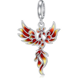 925 Sterling Silver Bird Charm Set with "Our Love Never Dies" Inscription, Cardinal Phoenix Blue Jay Designs for Women - 1 of 4