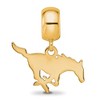Black Bow Jewelry 14k Yellow Gold Plated Sterling Silver Southern Methodist Mustangs NCAA Bead Charm - 3 of 4