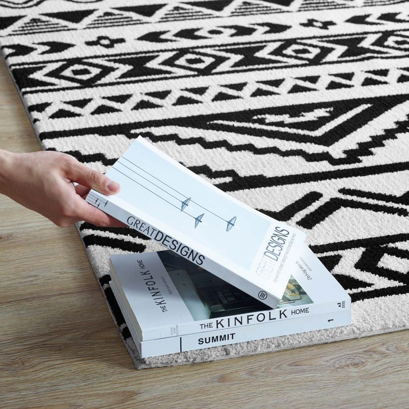 Modway Haku Geometric 8x10 Area Rug With Contemporary Design In Black and White, 5 of 8