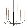 LNC Priamurskiy 37.4-in Modern Candle Chandelier, Matte Black and Polished Gold Finish, 8-Light - 3 of 4