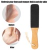 Unique Bargains Wooden Silicon Dual Sided Foot File Coarse and Fine Pedicure Removes Dead Skin Carbide Beige Black 1 Pc - 2 of 4