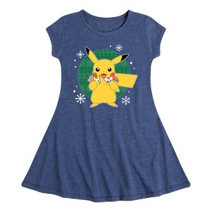 Girls' - Pokémon - Official Cookie Taster Fit & Flair Cap Sleeve Dress - 1 of 3