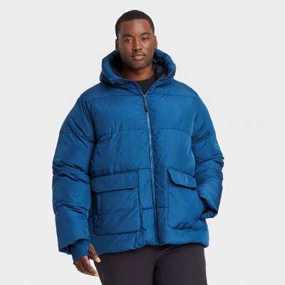 long puffer jacket navy