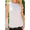 Women's Eyelash Lace Tank - APRICOT - 2 of 4