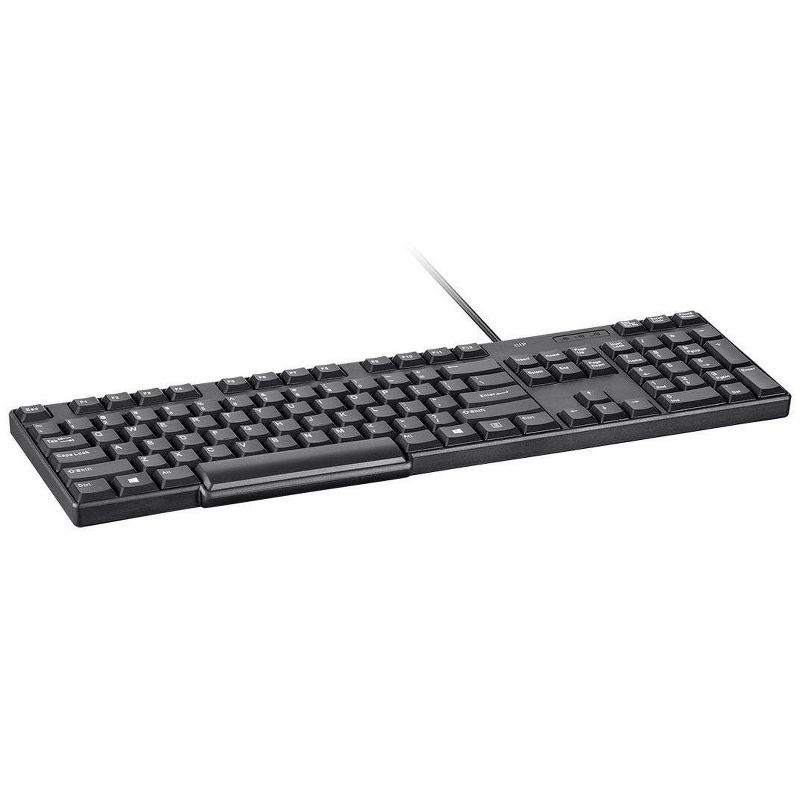 Monoprice USB Keyboard - Black, Spill Resistant Membrane, Comfortable, Standard Layout - Workstream Collection, 3 of 7
