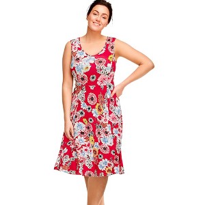 ellos Plus Size Sleeveless Knit Fit And Flare Knit Dress - 1 of 4