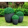 Set of 3 17" Kante Lightweight Modern Seamless Outdoor Concrete Oval Planter Charcoal Black - Rosemead Home & Garden, Inc. - 2 of 4