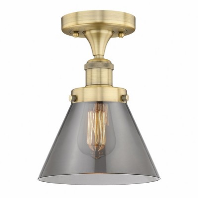 Cone - 1 Light Semi-Flush Mount In Industrial Style-9.75 Inches Tall and 7.75 Inches Wide