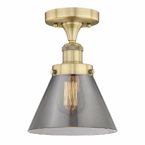 Cone - 1 Light Semi-Flush Mount In Industrial Style-9.75 Inches Tall and 7.75 Inches Wide - 1 of 1