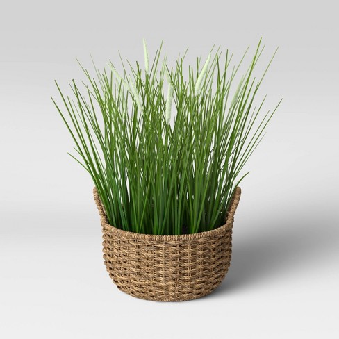 Faux Grass in Basket - Threshold™ designed with Studio McGee - image 1 of 4