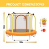 SEVOBAL 55" Trampoline for Kids with Enclosure Indoor Outdoor Small Toddler Trampoline with Basketball Hoop for Boys Girls, Yellow, 55"*55"*44" - 4 of 4