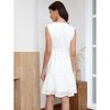 INSPIRE CHIC Women's Summer Sleeveless V Neck Eyelet Hollow Out A Line Mini Dresses - 3 of 4