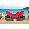 Mshliw Outdoor Patio Round Daybed, Sun Bed with Adjustable Backrests, Rattan Lounger with Cushions and Pillows for Backyard, Poolside, and Garden - 4 of 4