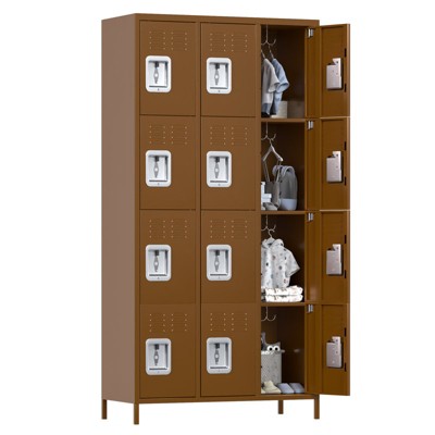 SUXXAN 12 Door Metal Lockers with 12 Hooks for Employees, School, Office, Gym, Home Assembly Required