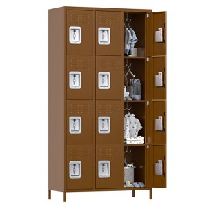 SUXXAN 12 Door Metal Lockers with 12 Hooks for Employees, School, Office, Gym, Home Assembly Required - 1 of 4