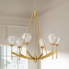 Possini Euro Design Cassidy Antique Brass Chandelier 34" Wide Mid Century Modern Clear Glass 6-Light Fixture for Dining Room House - 2 of 4