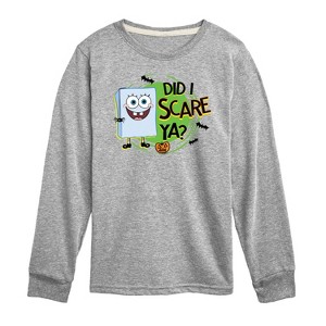 Boys' - SpongeBob SquarePants - Did I Scare Ya Long Sleeve Graphic T-Shirt - 1 of 4