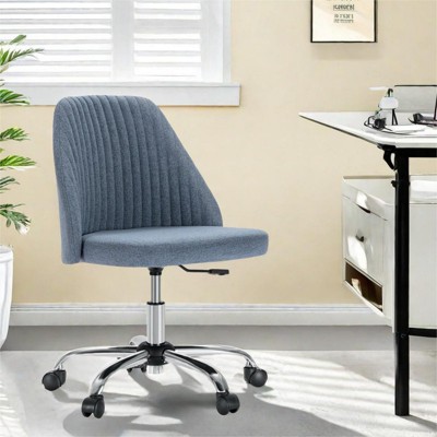 GlasFlength Modern Fabric Seating Sets with Wheels, Armless and Adjustable Swivel Office Desk Chairs, for a Variety of Occasions, Blue, 21"*21"*18"