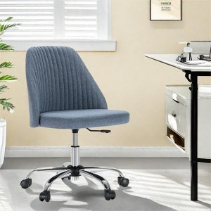 GlasFlength Modern Fabric Seating Sets with Wheels, Armless and Adjustable Swivel Office Desk Chairs, for a Variety of Occasions, Blue, 21"*21"*18" - 1 of 4