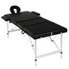 vidaXL Black Foldable Massage Table 3 Zones with Aluminum Frame - 3 of 4