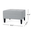 Lyngins Classic Fabric Ottoman with Birch Wood Legs, Foam-Padded Foot Stool, Ottoman Bench, Extra Seating for Living Room & Bedroom - 3 of 4
