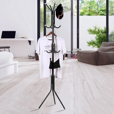 LunaLulinlk Coat Rack 12 Hooks Freestanding Stainless Steel Hall Tree, 5.6 ft
