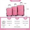 BEAFUP Hardshell Suitcase Double Spinner Wheels PP Luggage Sets Lightweight Durable Suitcase with TSA Lock, Set of 3(20/24/28) - 3 of 4