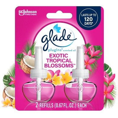 Glade PlugIns Scented Oil Air Freshener Refills - Exotic Tropical Blossoms - 1.34oz/2pk