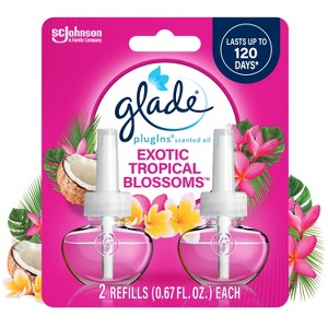 Glade PlugIns Scented Oil Air Freshener Refills - Exotic Tropical Blossoms - 1.34oz/2pk - 1 of 4