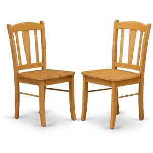 HomeStock 2 Dining Room Chair, Wood Seat, 17" W x 17" D x 36" H, Chic Oak Finish, Pure Asian Wood - 1 of 3