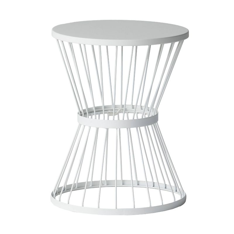 Wrought Iron Patio Side Table - White - Christopher Knight Home, 4 of 9
