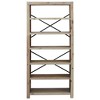 vidaXL 6-Tier Bookcase 31.5 in.x11.8 in.x66.9 in. Solid Wood Acacia - 3 of 4