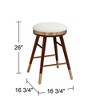 Studio 55D Parker Walnut Metal Bar Stool Brown Gold 26" High Modern White Leather Cushion with Footrest for Kitchen Counter Height Island Home Shed - 4 of 4