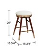 Studio 55D Parker Walnut Metal Bar Stool Brown Gold 26" High Modern White Leather Cushion with Footrest for Kitchen Counter Height Island Home Shed - image 4 of 4